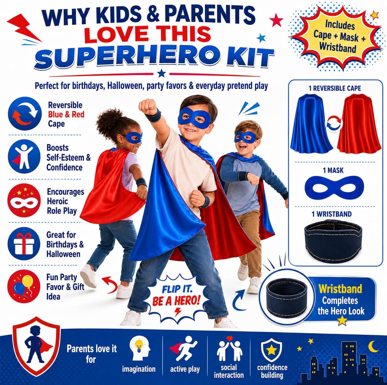 Superhero Capes and Masks for Kids Satin Capes and Felt Masks for Boys Superhero Toys Costume 2-12 Year for boys party Gifts image 5