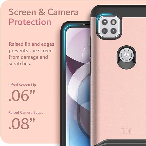 Miniatura 6 de TUDIA DualShield - Funda para teléfono Motorola One 5G ACE 2021, Fusionar a prueba de golpes, grado militar, doble capa, resistente, delgada