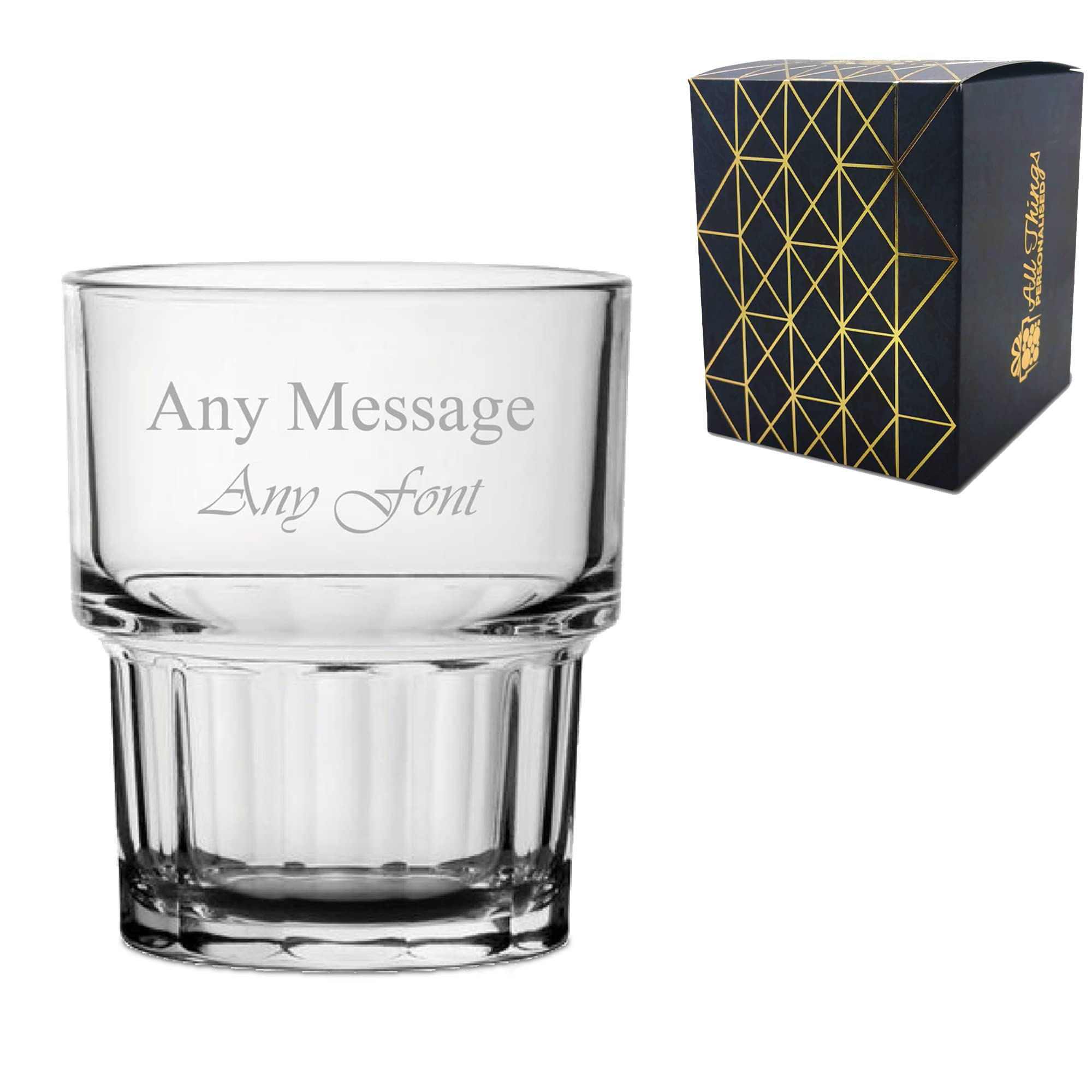 Verre empilable personnalisable de 170 ml, n'importe quel message, pour toutes les occasions telles que les anniversaires, mariages, Noël, Pâques, remise de diplôme, gravé au Royaume-Uni