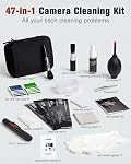Zacro 47-in-1 Camera Lens Cleaning Kit - Camera Sensor Cleaning Kit for Mirrorless DSLR Including Air Blower, Lens Cleaner, Lens Brush Pen, Brush, Sensor Cleaning Swabs, Microfiber Cloth, Gloves