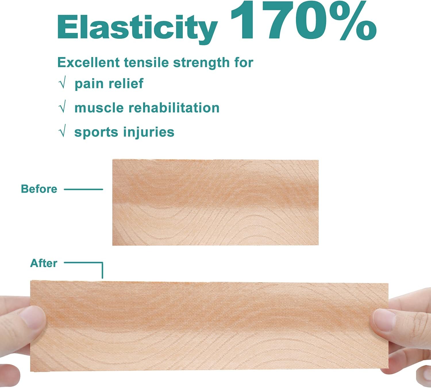 Dimora Kinesiology Tapes, Elastic Athletic Strong Support Sports Recovery for Pain Relief, Prevention Injury Treatment, 2" X 16 FT Uncut Roll – Beige : Health & Household