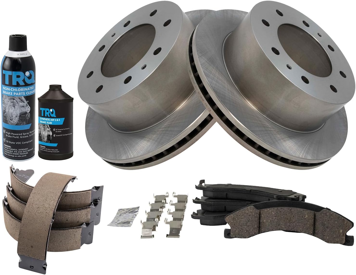 TRQ Rear Brake Pad & Rotor Kit Compatible with 2011-2019 Chevrolet 2011-2019 GMC