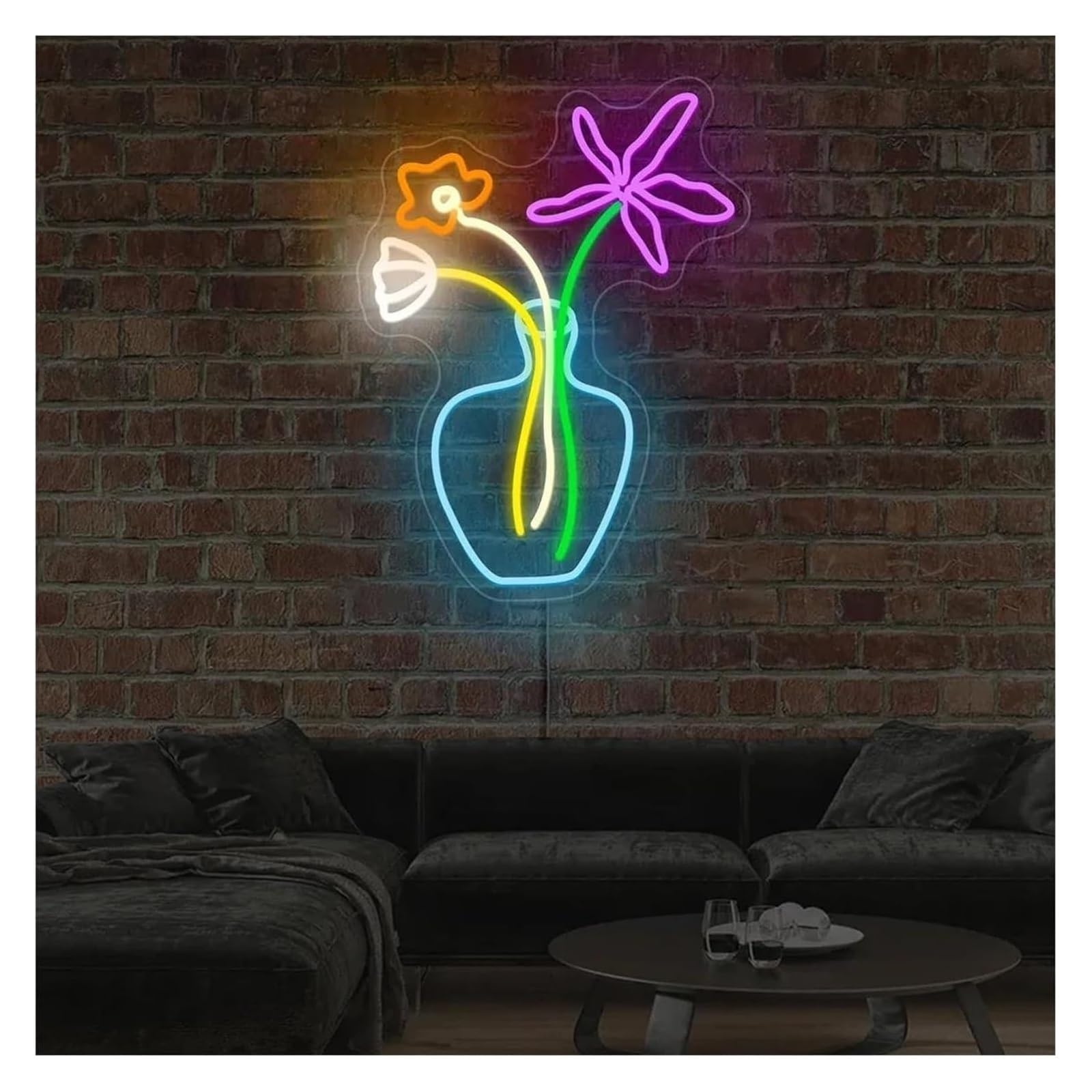 Luci al neon Decorazione con luci al neon, vaso per fiori per 27 cm x 38
