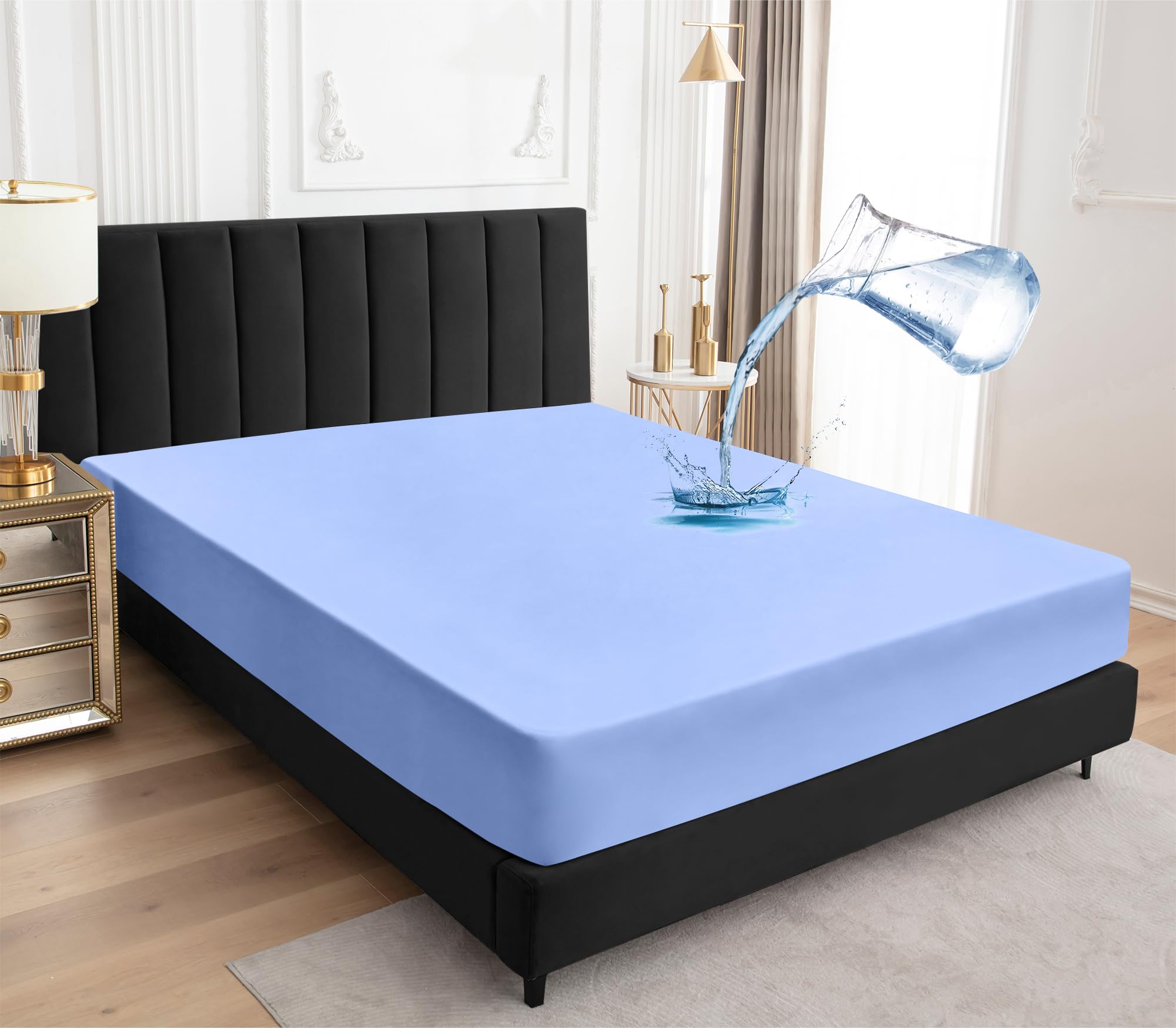 Sufdari Full Size Mattress Protector,Waterproof Mattress Protector,Fitted Sheet Style Mattress Cover with 18" Deep Pocket,Washable and