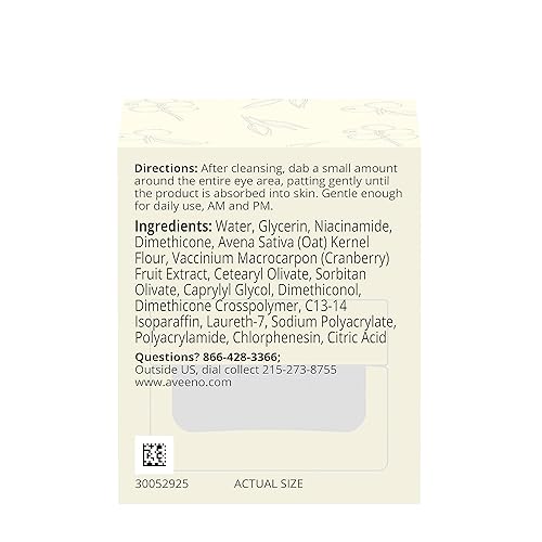 Miniatura 8 de Aveeno Calm + Restore Age Renewal - Gel de ojos antienvejecimiento, crema para debajo de los ojos con extracto nutritivo de avena y arándano, mejora