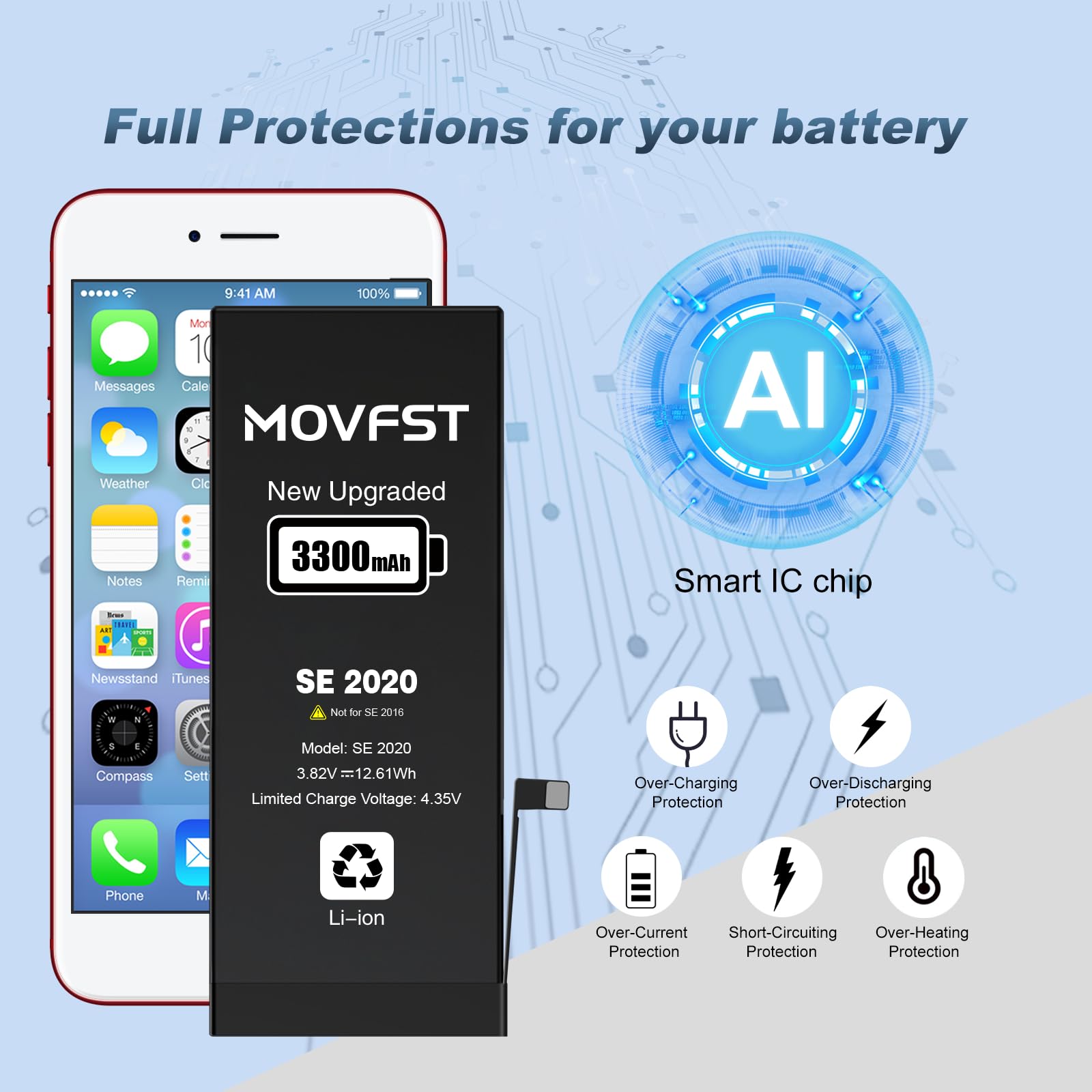Amazon.com: MOVFST Replacement Battery for iPhone SE 2020 2nd Gen