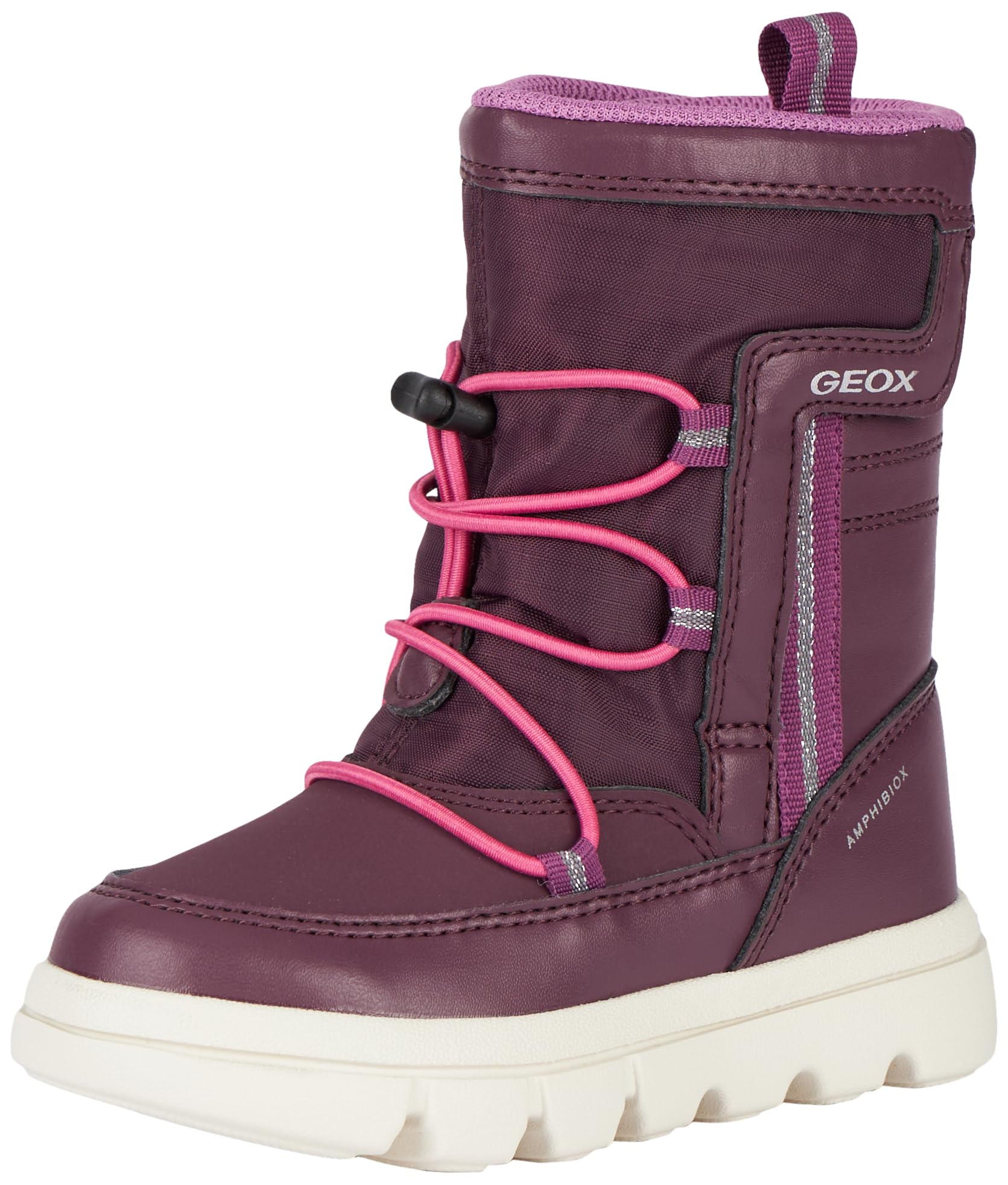 Geox J Willaboom Girl B A Ankle Boot, Prune Fuchsia, 3 UK