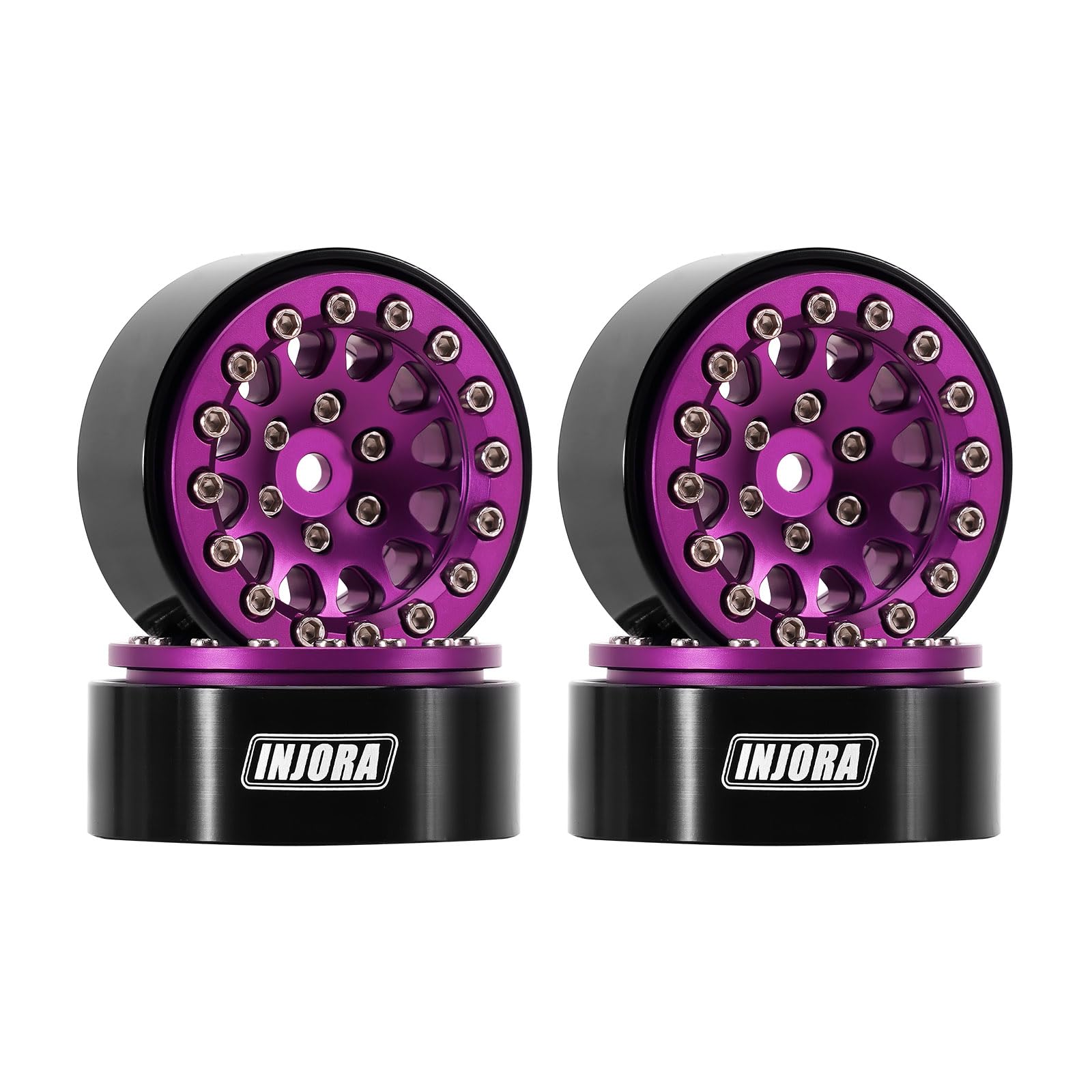 INJORA S5 Cling On 1.3" Tires & Brass Beadlock Wheels For SCX24, TRX4M 1/18 1/24 RC Crawlers - Upgraded Grip & Weight