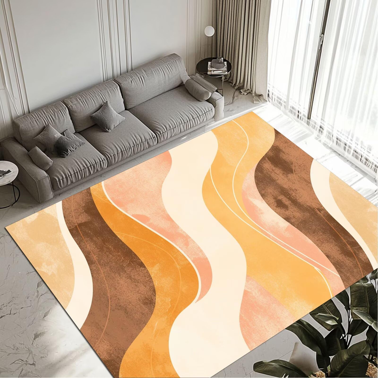 Tapis antidérapant orange 90x120cm imperméable contre les chutes