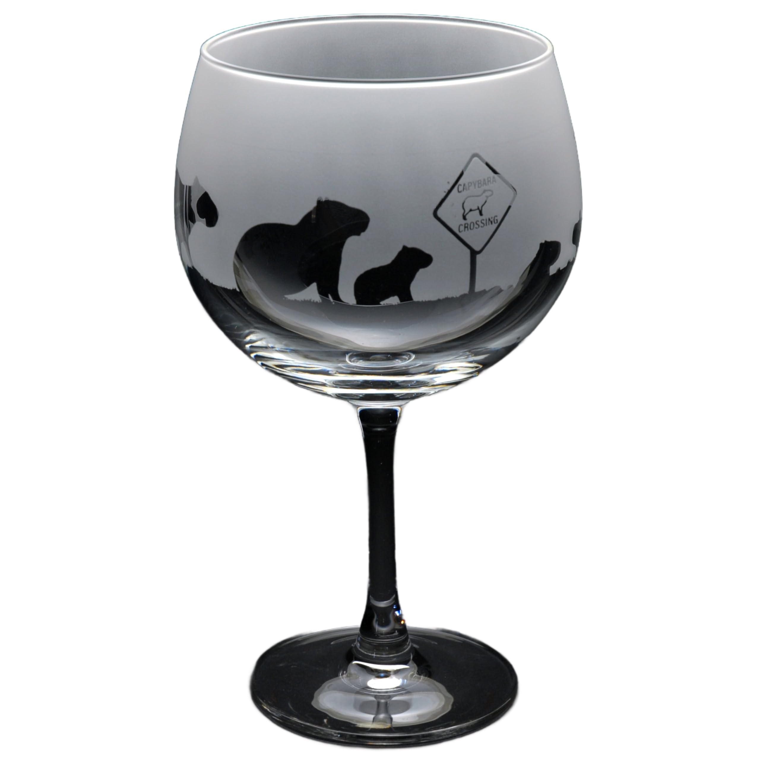 GLYPTIC Glass Art Capybara Hand Etched/Engraved Gin Cocktail Glass — image 1