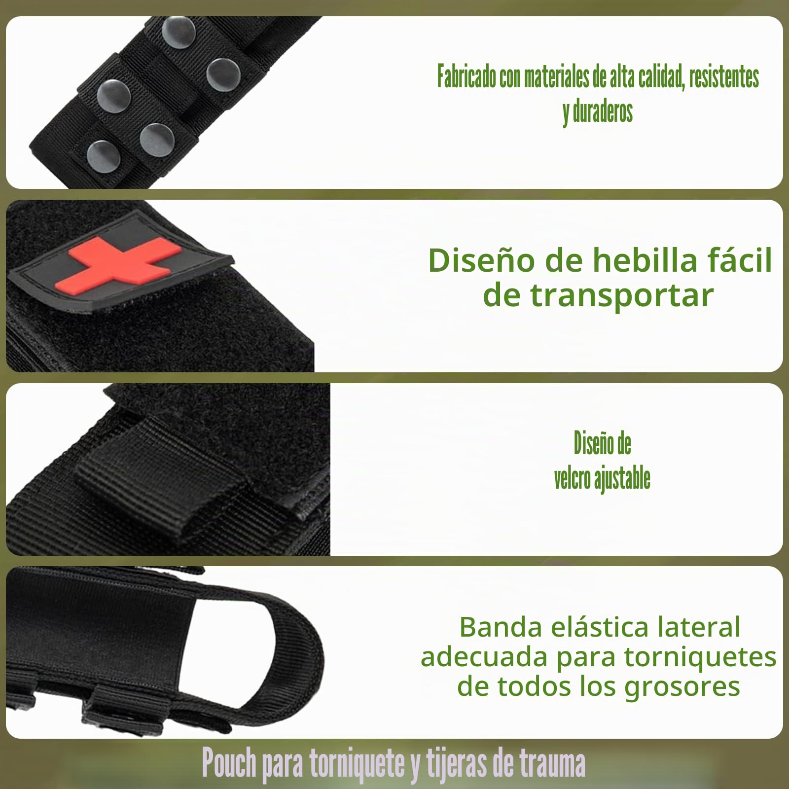 Funda táctica Molle de garrote en nylon, resistente al agua, para deportes al aire libre, camping, senderismo, escalada, primeros auxilios, emergencia, EDC, equipo de supervivencia, policía, militar