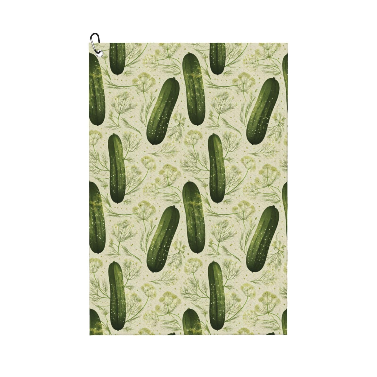 Oudrspo Watercolor Cartoon Cucumber and Dill Multi-Functional Golf Towel | Absorbent Quick Drying 16x24in