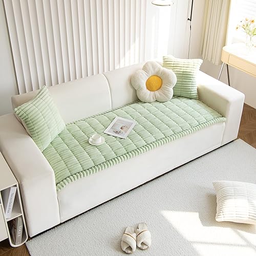 Miniatura 61 de vctops Funda de Sofá a Rayas de Pana Súper Suave Funda de Sofá Seccional Lavable Antideslizante Protector de Muebles para Niños Perros Mascotas, 1