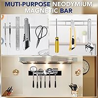 Vista 5 de TRYMAG - 25 paquetes de barras de imanes de neodimio resistentes de 60x10x3mm, tiras magnéticas fuertes de tierras raras con adhesivo de doble cara