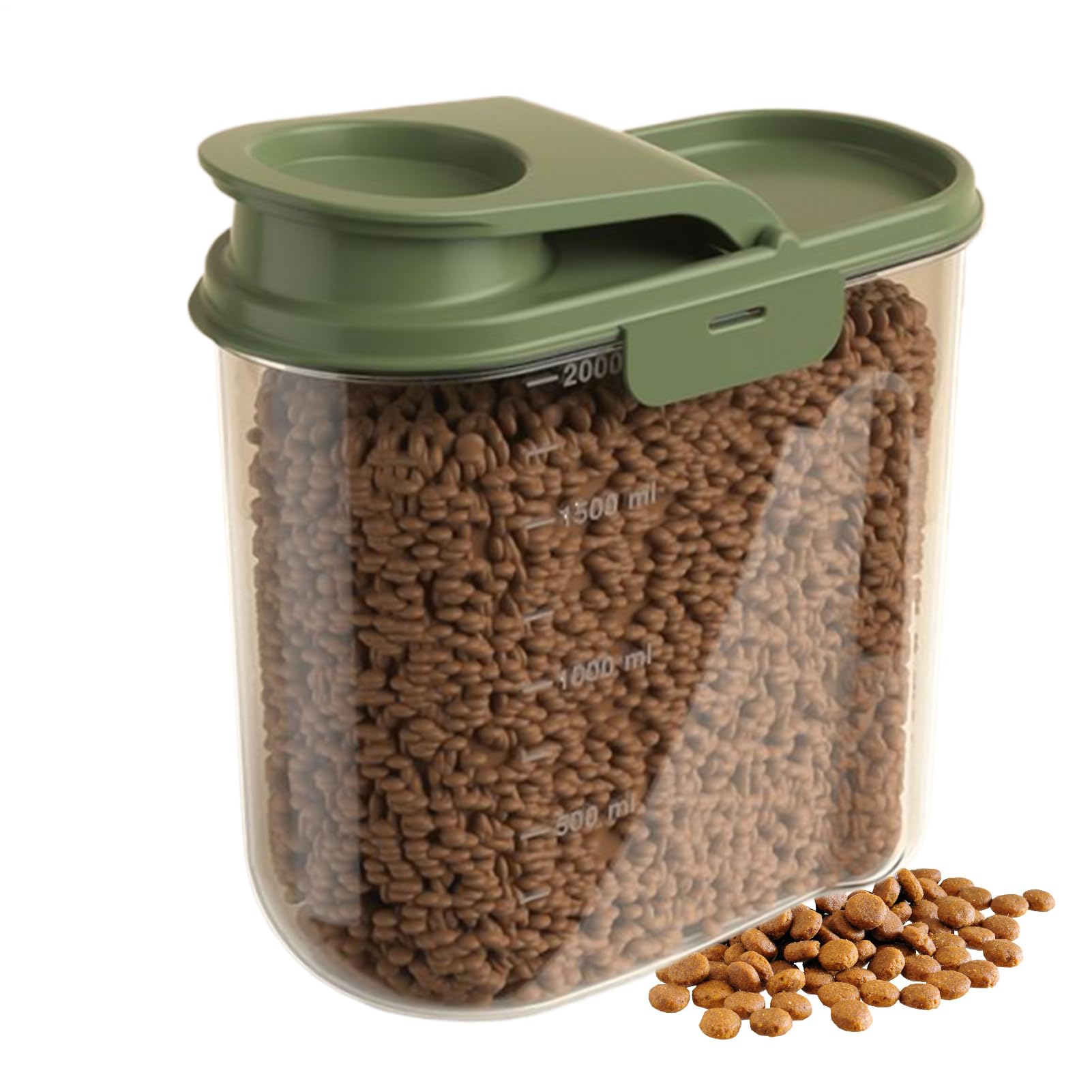 ZCSXK Pet Food Storage | 2L Animal Food Storage Containers - Visible Grain Dispenser Large Capacity Anti-moisture Dust-proof for Kitchen Pantry Garage Barn Farm