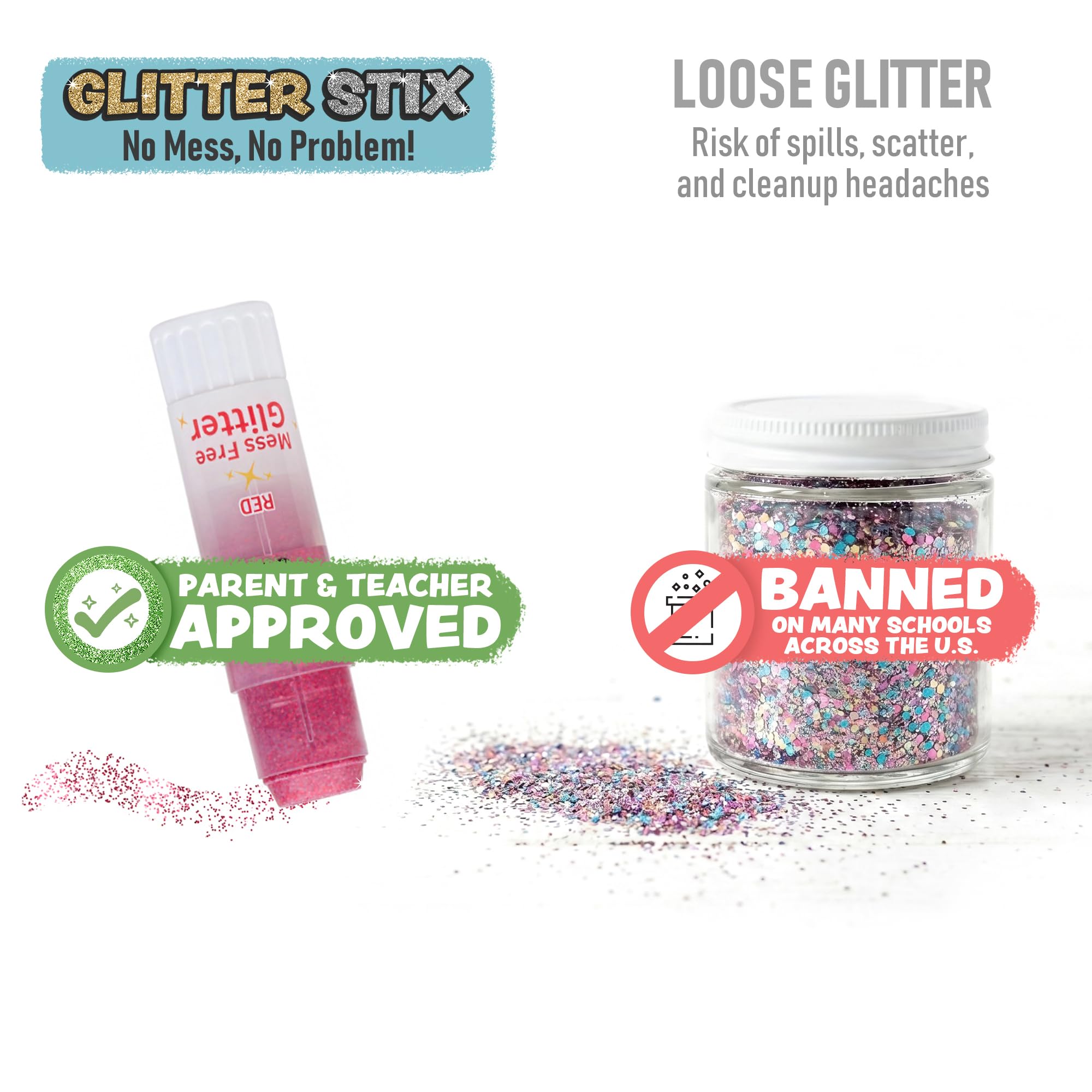 Mess-Free Glitter Sticks - 12 Colors! -5