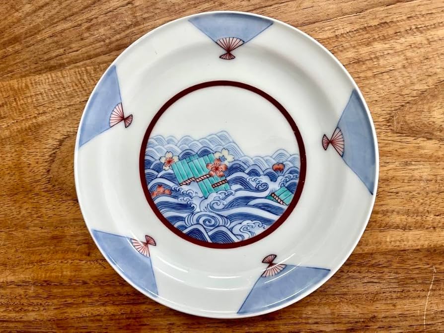 今右衛門　人間国宝　皿　桜　海　扇子 今右衛門 人間国宝 皿 桜 海 扇子 【公式通販】