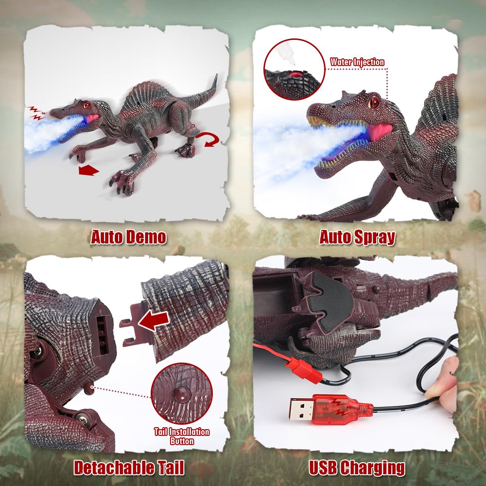 Mini Tudou Spinosaurus Dinosaur Toy - Light Chasing! -5 Mini Tudou Spinosaurus Dinosaur Toy - Light Chasing! -5