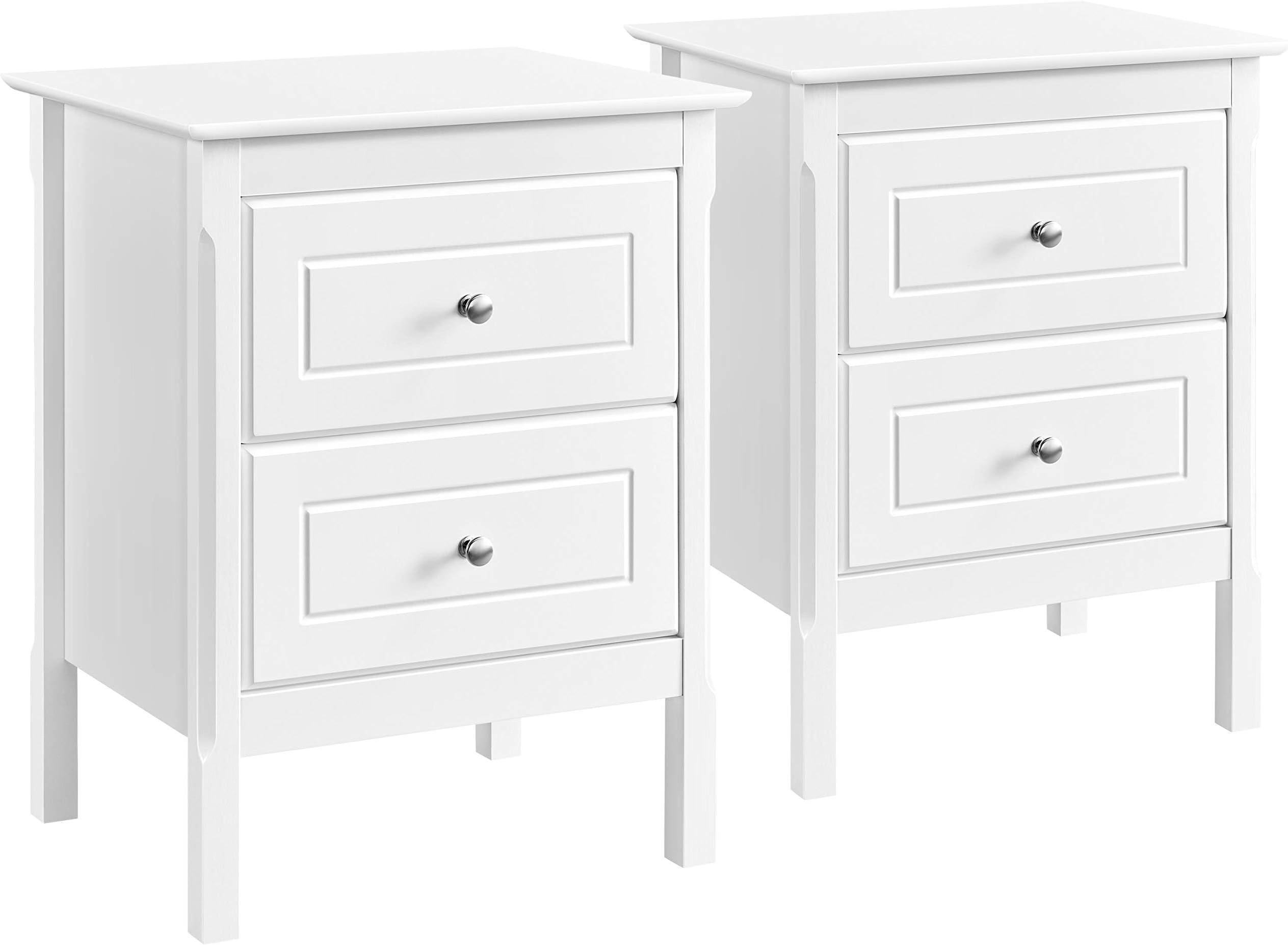 VASAGLE Chevet, Lot de 2, Table de Nuit, avec 2 tiroirs, Pieds en Bois