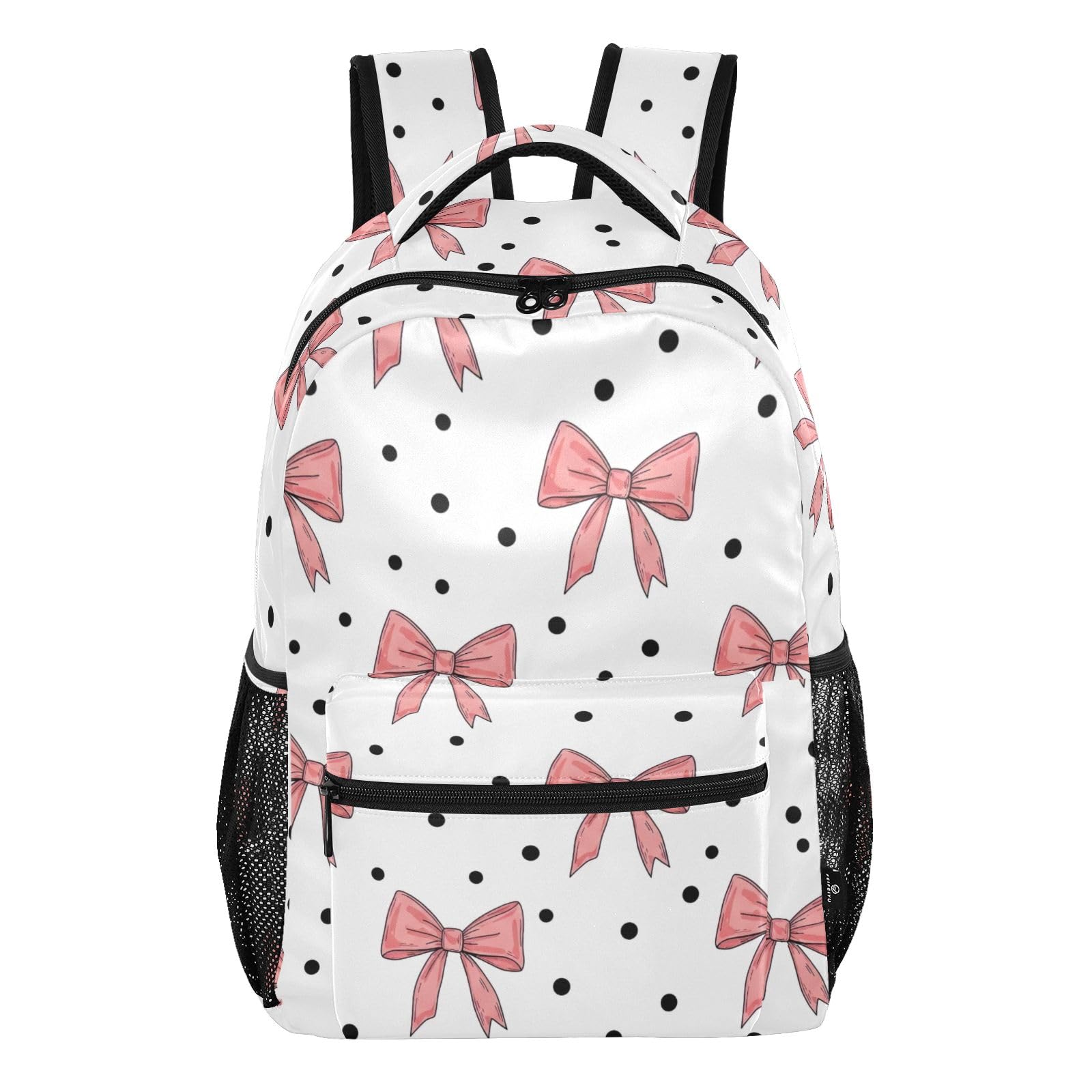 Sac à dos d'école imprimé nœuds roses blancs grands enfants - 8