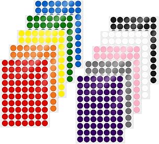 YIKIADA 700 PCS Colorful Dot Stickers 1 Inch Vinyl Self-Adhesive Waterproof Colored Circle Labels Removable Color Coding Decals Round Tag for Office Inventory