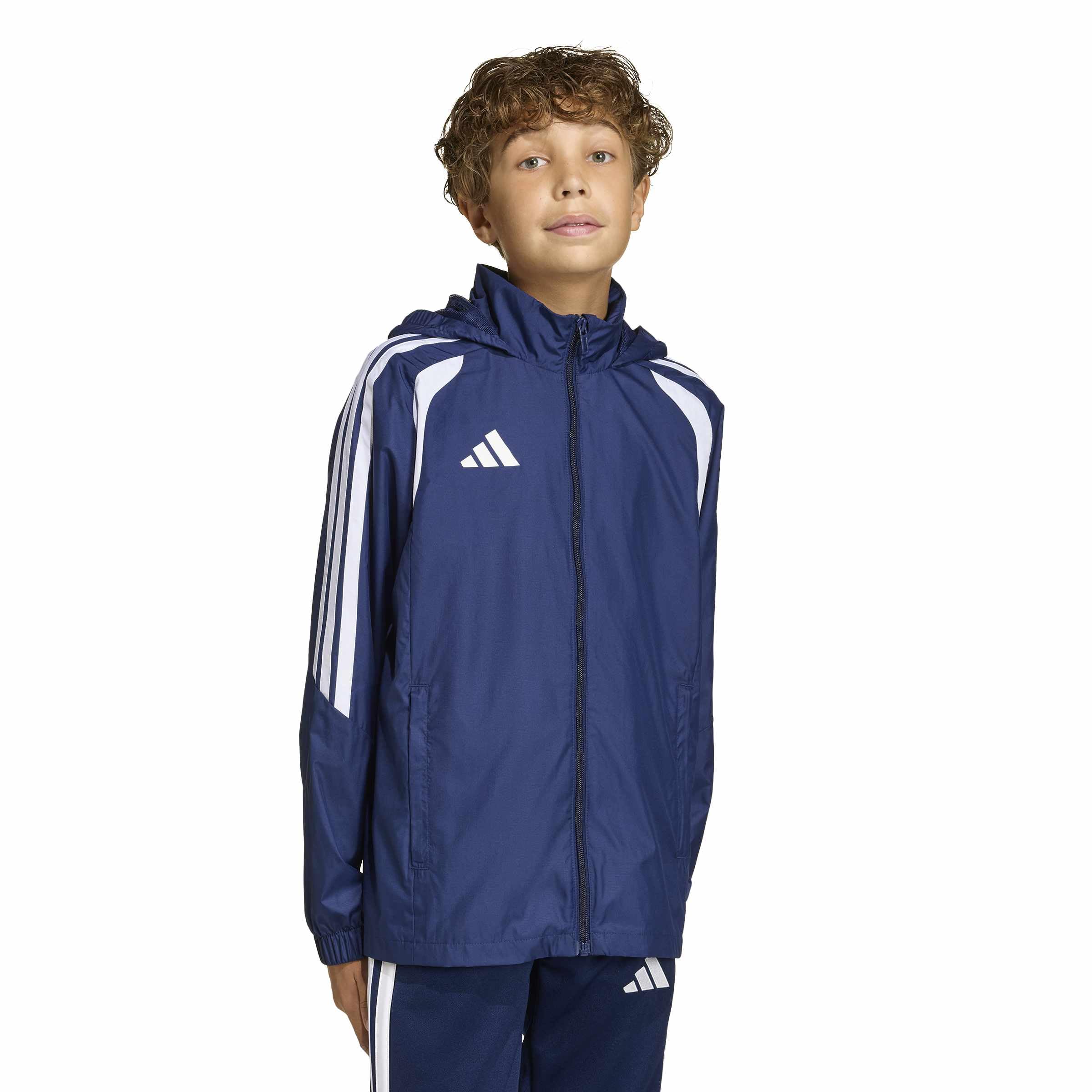 Adidas Junior Tiro 26 League Hooded Windbreaker Blue/White