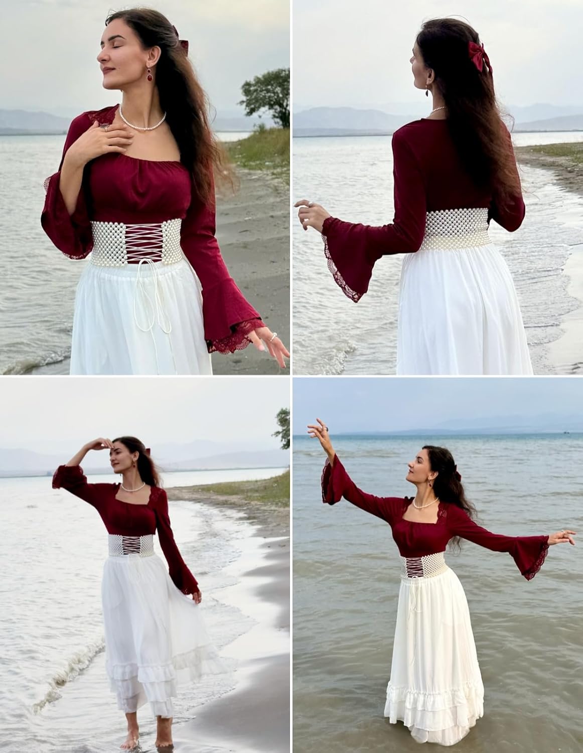 Scarlet Darkness Long Sleeve Tops for Women Square Neck Shirts Fitted Fall Blouse Goth Victorian Tees Going Out Clothes - Image 7