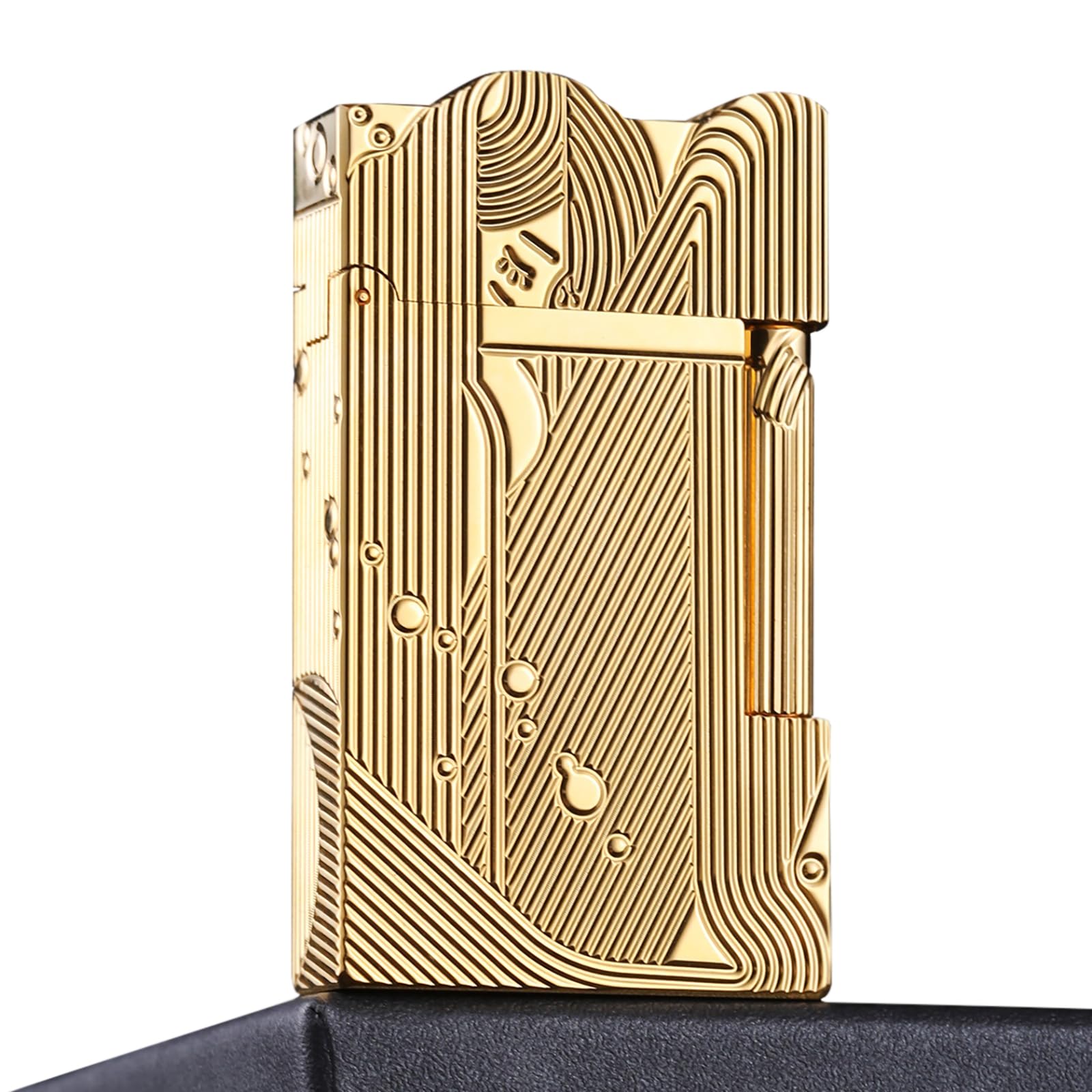 Sanji Classic Mermaid Lighter - Pure Copper, Vintage Trench Lighter for Men, Dad, Husband Gifts, Gold, Kerosene/Butane