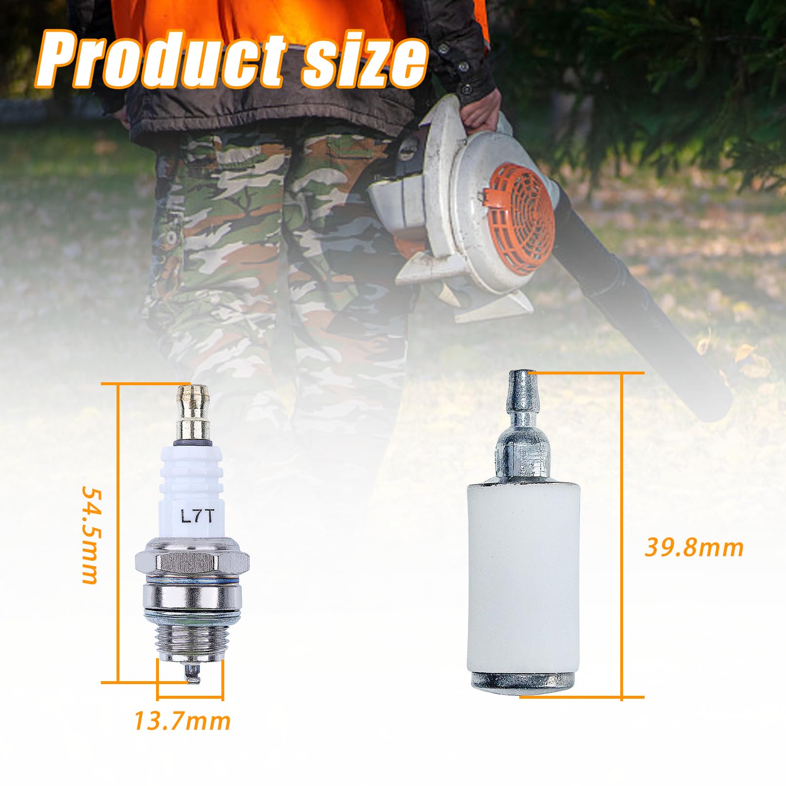 Carburatore per Poulan Pro McCulloch Craftsman BVM200C P200C GBV325 P325 PP320 XLB MAC GBV325 MC200VS 25CC con L7T/BPMR7A Candela d'Accensione Tubo Olio Bolle di Olio ecc