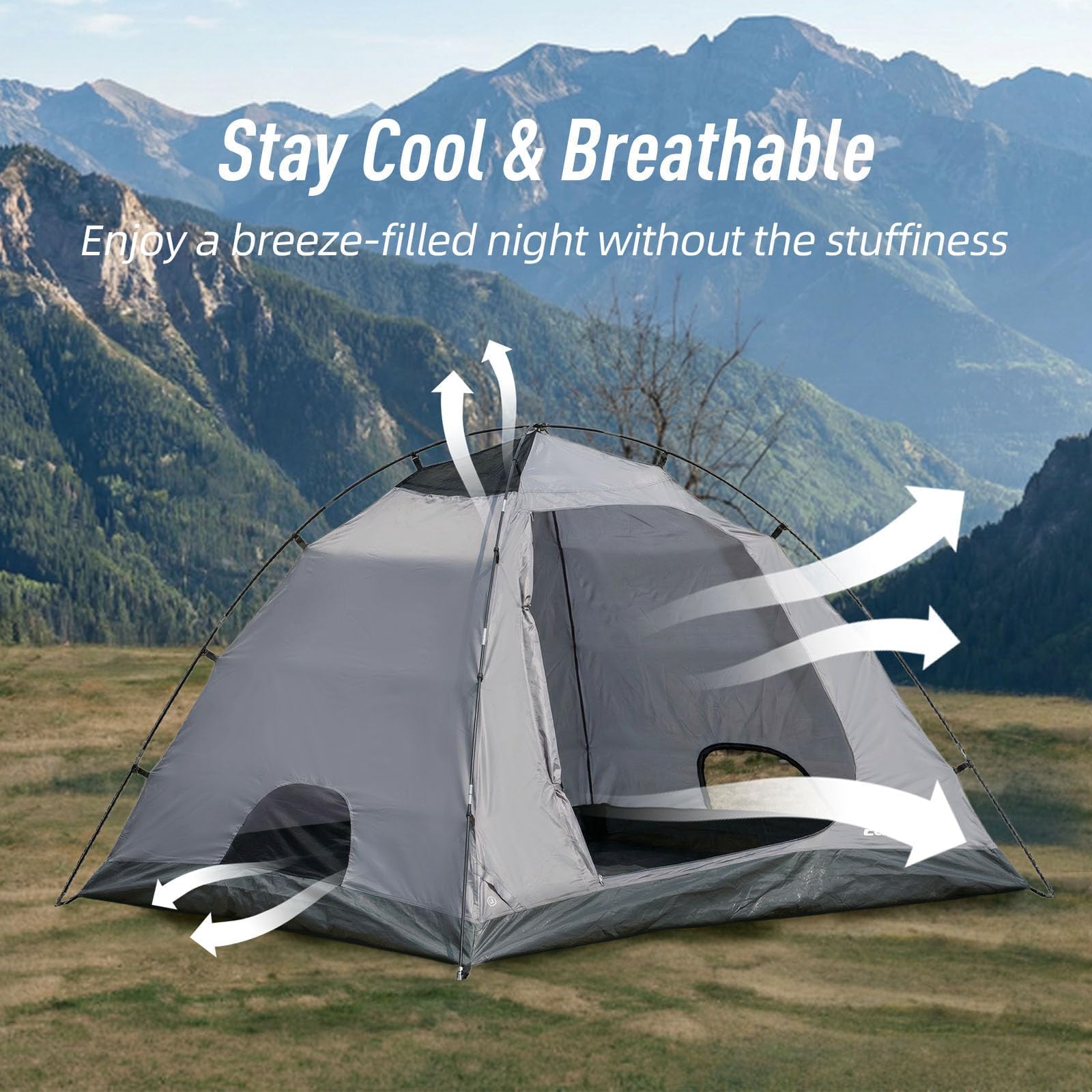 EchoSmile Tienda de campaña para 2-3 personas, tienda de campaña impermeable con vestíbulo, ultraligera, fácil de instalar para acampar al aire libre, 3 estaciones