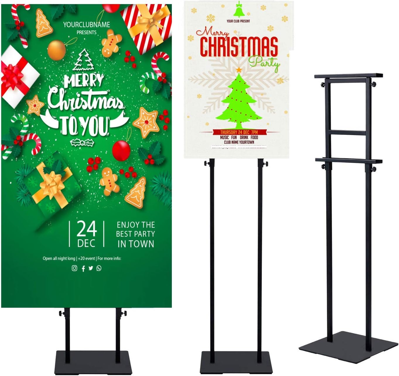Floor Poster Stand,Heavy Duty Display Poster Sign Holder&with Non-Slip Mat Base Adjustable Height Up to 75 inches for Board & Foam (1-Pack)