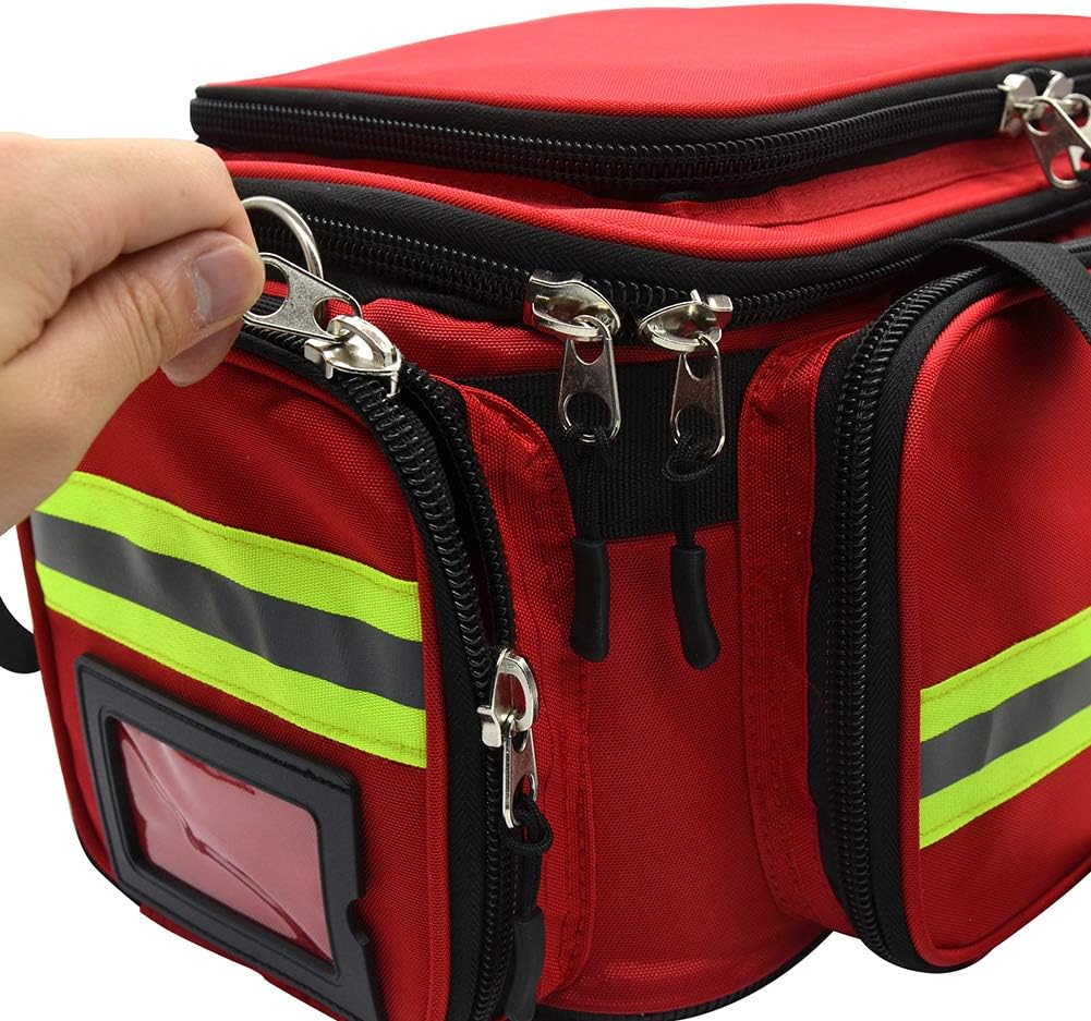 EMT Camping First Aid Trauma Kit Emergency Responder Bag Red Medical Bag with Belt for Car Empty 19.6 X 9.8 X 7.8 Inch : Tools & Home Improvement