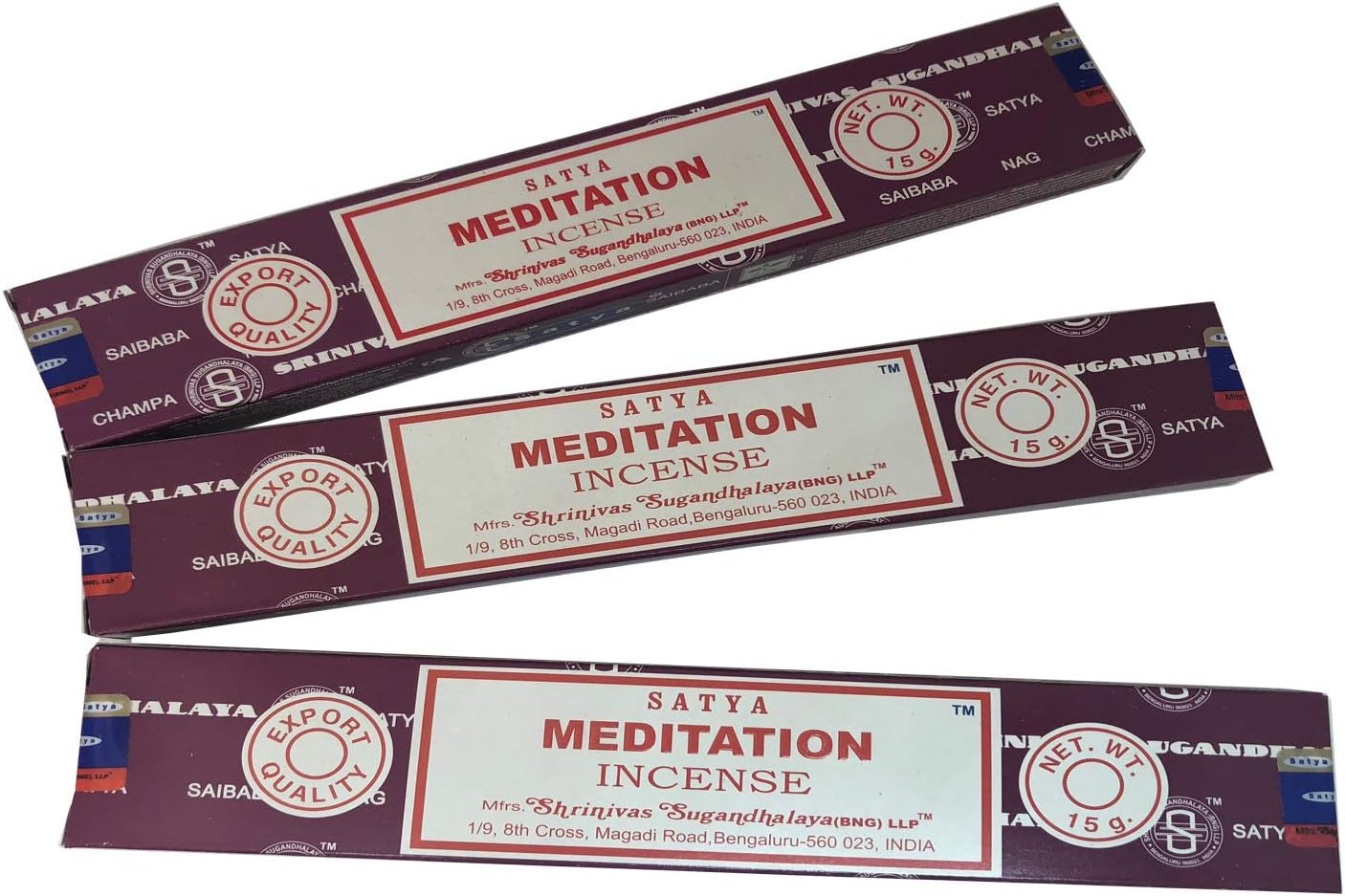 Satya Sai Baba Nag Champa- Bastoncini di incenso da meditazione confezione da 12 (15 grammi)