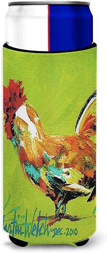 Miniatura 7 de Caroline's Treasures 8651MUK Rooster Ultra Hugger para latas delgadas, funda enfriadora de latas, lavable a máquina, funda para bebidas, aislante,