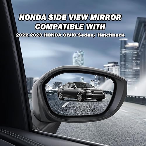 Miniatura 4 de Espejo lateral derecho del pasajero compatible con Honda Civic SedanHatchback 2022, 2023, 2024, 2025, espejos con cristal eléctrico, sin