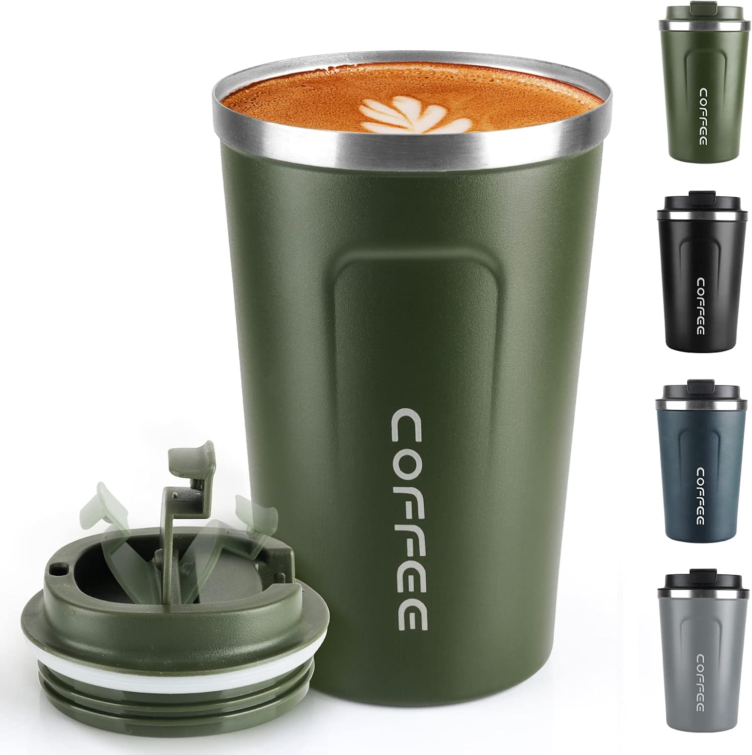 Amazon.com: Coffee Mug 12oz - Insulated Coffee Travel Mug Spill Proof with Leakproof Lid Vacuum ...