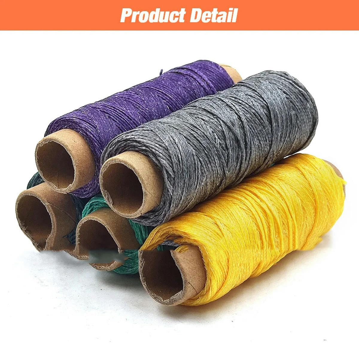 Hilo de Coser，Hilo de poliéster Hilo Encerado Plano Línea de Costura Encerada Plana Cordón Encerado Hilo for Coser a Mano(No.32 Dark Gray,12m)