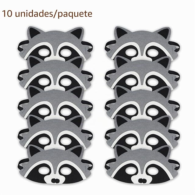 Foto 2 de 8 de Jtnohx Máscaras de Animales de Fieltro Máscaras de Halloween Mapache