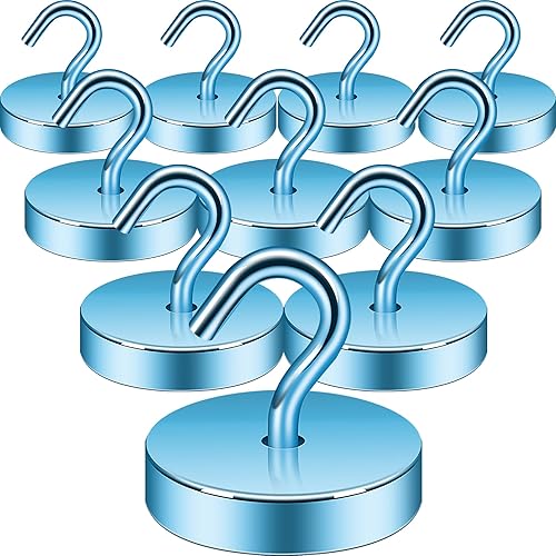 Neosmuk Magnetic Hooks, Cruise Ship Essentials, 80lb+ Heavy Duty Magnetic Hooks for Cruise Cabins, Refrigerator, Grill, Hanging, and Travel | Extra Strong Must-Haves Magnet Hook,Black