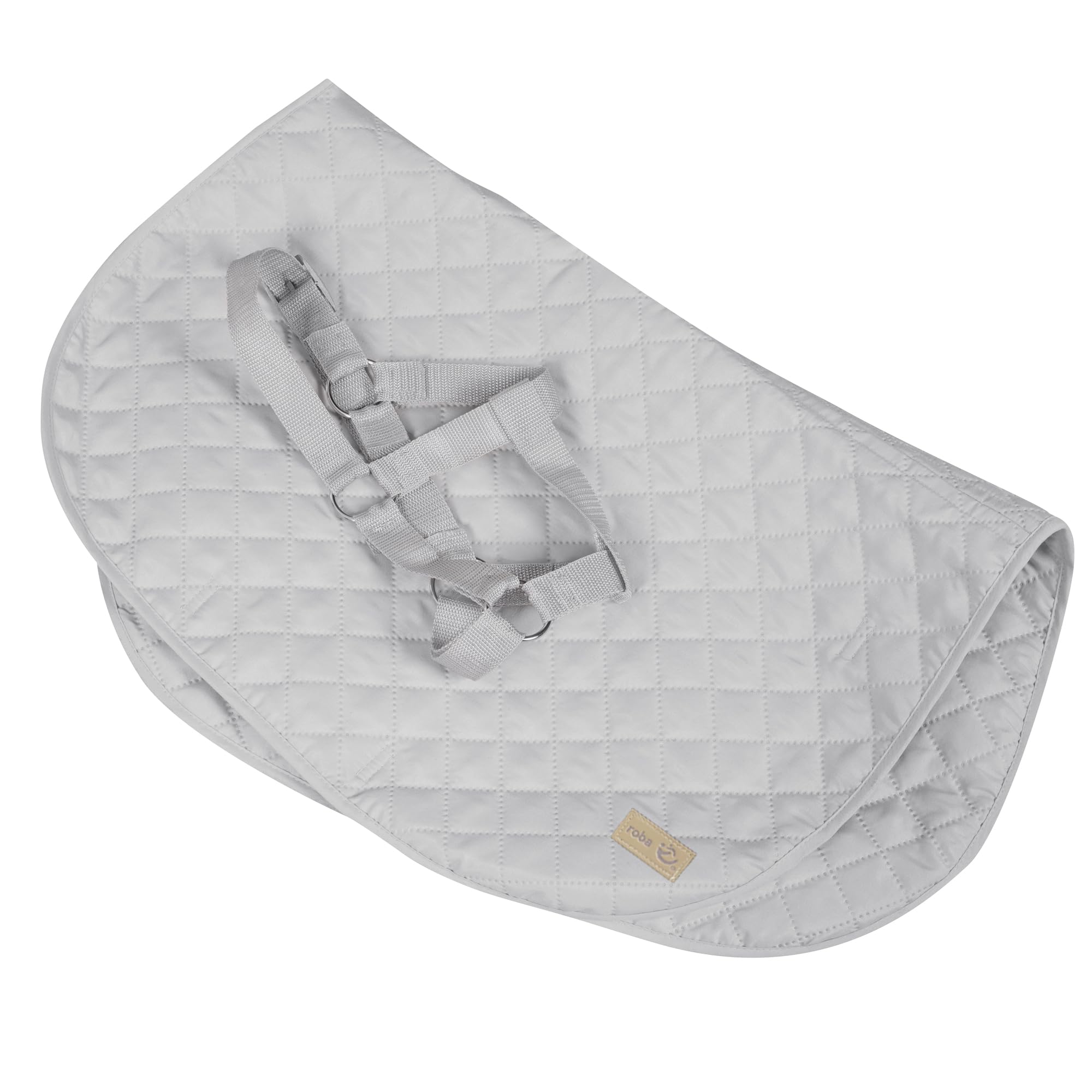 roba Accessoires Set für Outdoor Spielpferd roba Style - Decke & Halfter für Voltigierpferd - Zubehör für Kinder ab 3 Jahren - Leicht abwischbare Mikrofaser - Grau