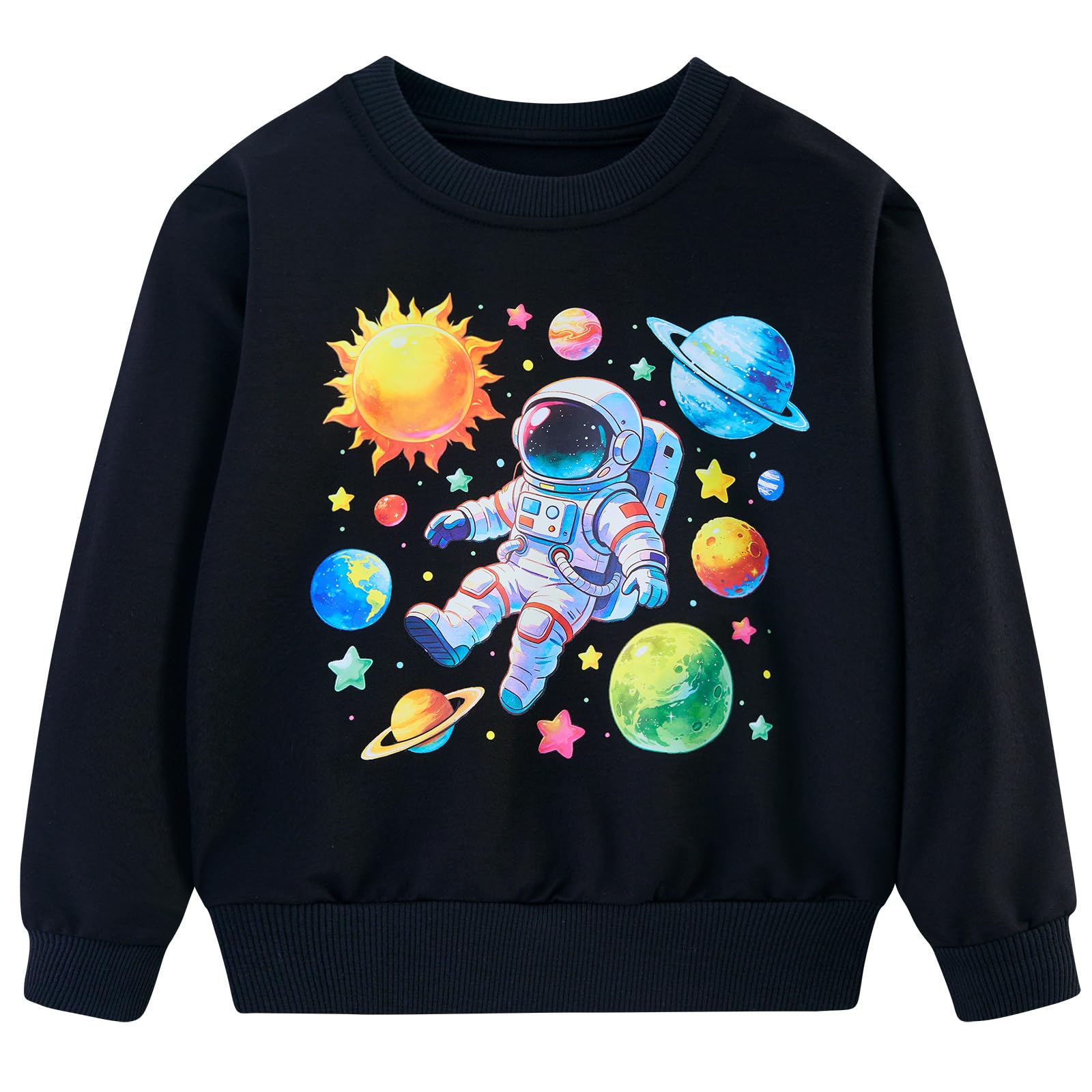 Funnycokid Boys Sweatshirts Toddler Long Sleeve Pullover Crewneck Tops 2-6Y