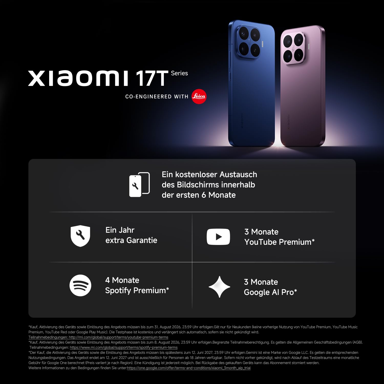 Xiaomi 17T Pro Smartphone 12GB+512GB- Handy mit Android, 6,83 Zoll 144Hz Eye-Care Display, 7000mAh Silizium-Kohlenstoff-Akku, Leica 5x Telekamera, 100W HyperCharge, Schwarz, 3 Jahre Herstellergarantie