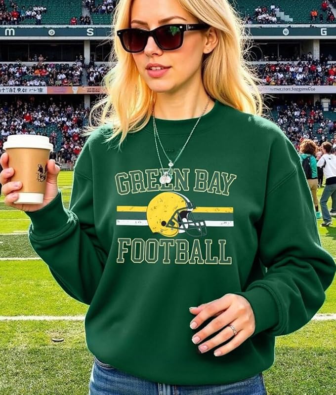 LOTUCY Football Sweatshirt Women Game Day Team Fans Heart Pullover Tops image 2