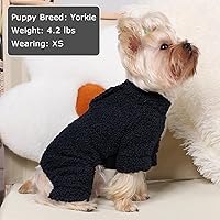 Vista 5 de Suéteres para perros pequeños para invierno, pijamas de perro de tamaño pequeño para niños y niñas, ropa de forro polar para mascotas, atuendo