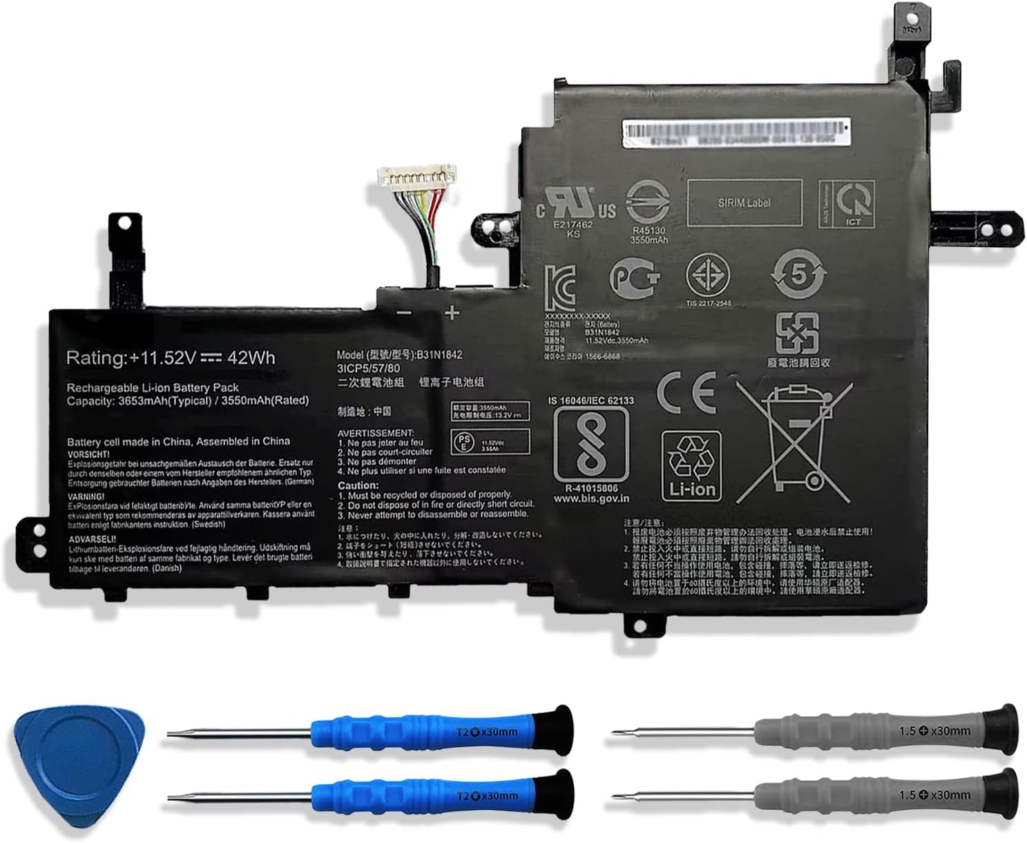 Dentsing B31N1842 11.52V 42Wh/3653mAh Laptop Battery Compatible with Asus VivoBook S15 S531FL S531FA K531FA S531FA-BQ028T X531FA-2S Series Notebook 0B200-03440000