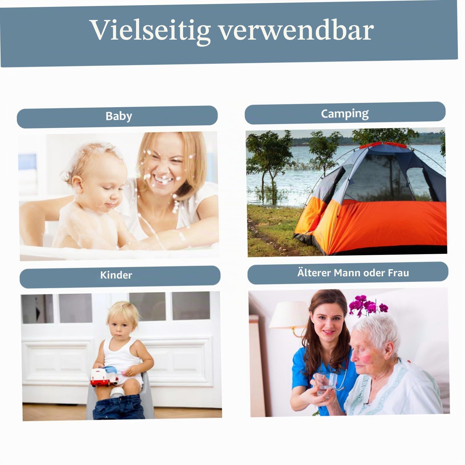 Anneome Nachttopf Mit Deckel Für Erwachsene Urintopf Aus Kunststoff Tragbarer Hauskammer Pot Mit Griff Geruchsisolierend Für Senioren Und Kinder 8.27 X 8.27 X 5.12 in
