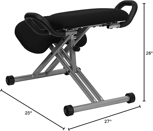 Miniatura 3 de Flash Furniture Tatum - Silla de oficina ergonómica con asas en tela negra