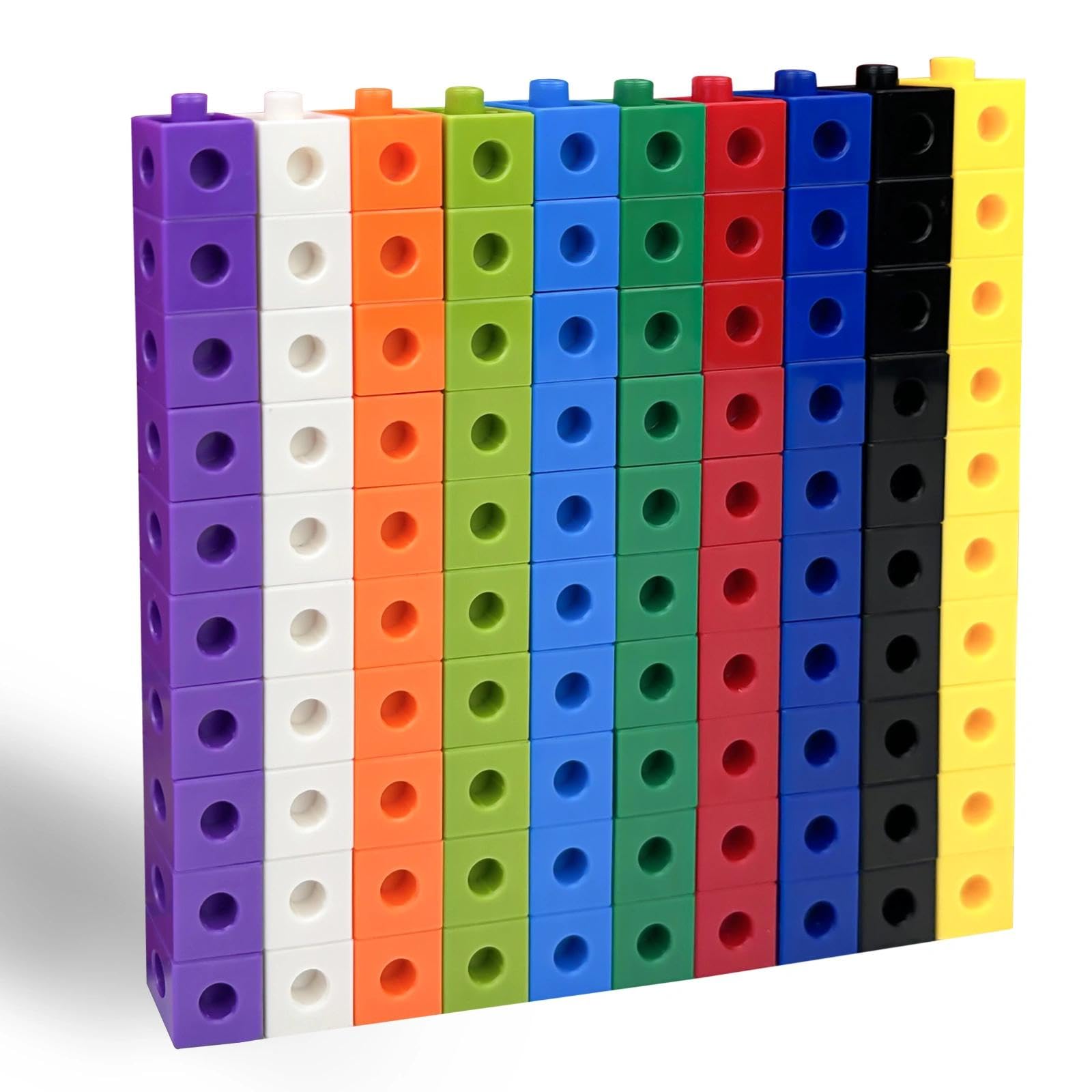 Parliky 100 Pièces Blocs Plastique Éducatifs Cubes Colorés