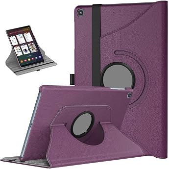 360 Degree Rotating Case for Samsung Galaxy Tab A7 10.4 2020 T500 T505 Leather Stand Case Purple
