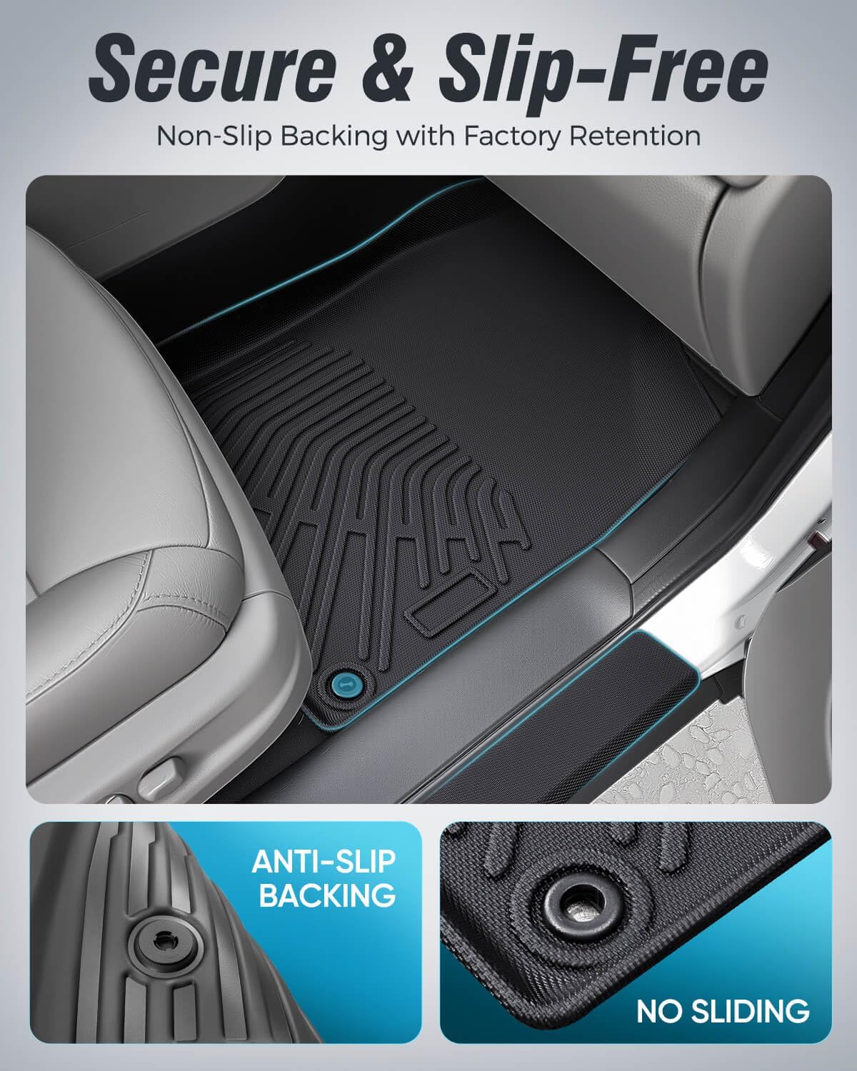 for Honda Pilot 2016–2022 (8-Passenger, Not Fit Elite), Custom Fit TPE Floor Mats Set with One-Piece Cargo Liner & Seat Back Protectors, Door Sill Guards & Rear Bumper Protector, Pilot Accessories